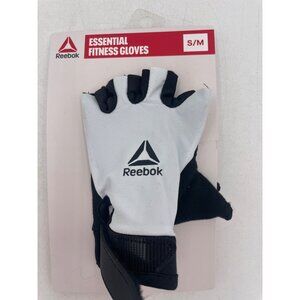 Reebok Essential Fitness Gloves S/M White Adjustable Strap Padded Palm Durable